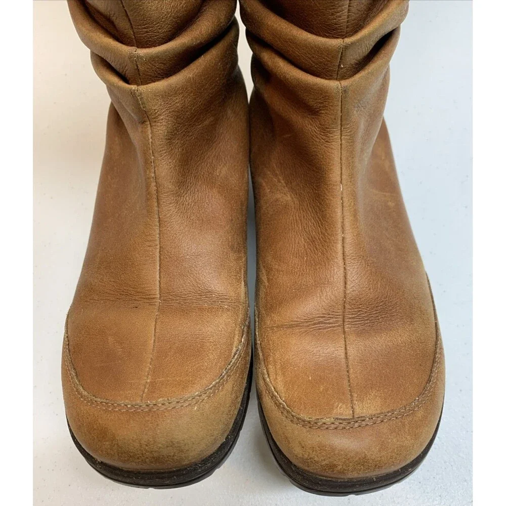 Teva Women's Afton Boot 9.5 Tall Cognac Brown Leather Outdoor Riding Bootie